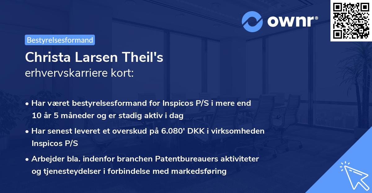 Christa Larsen Theil's erhvervskarriere kort