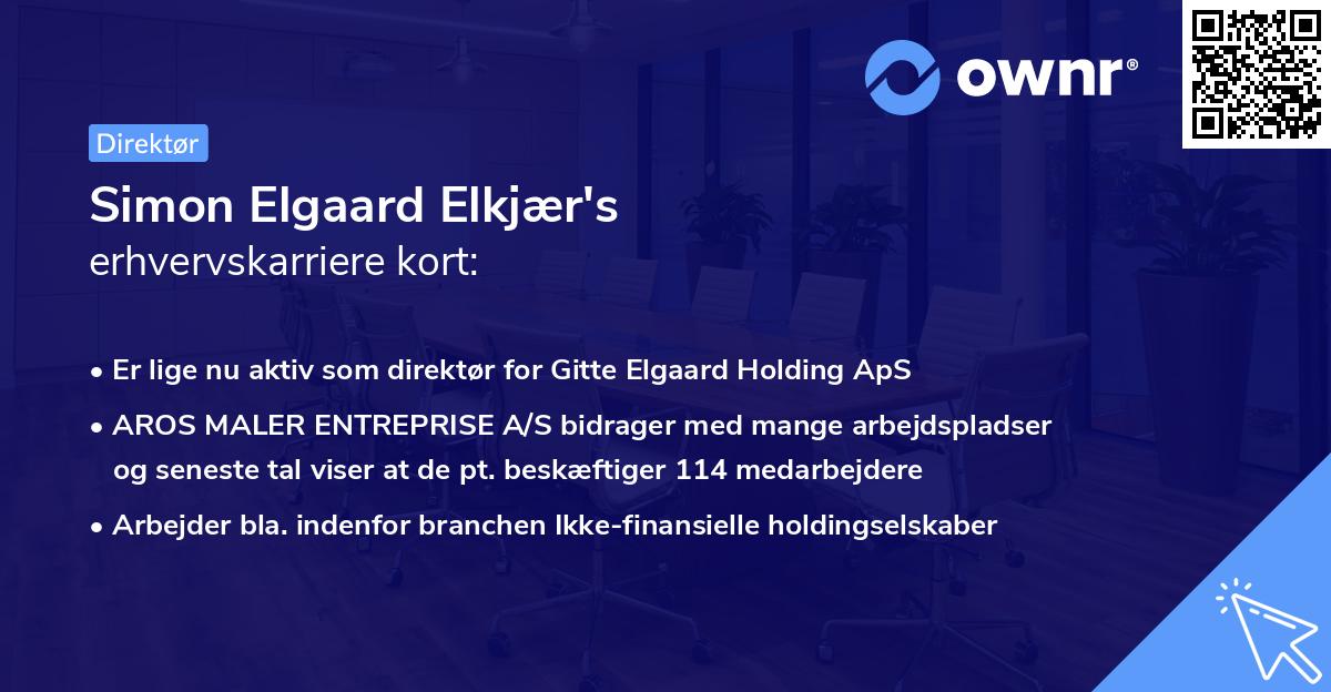 Simon Elgaard Elkjær's erhvervskarriere kort