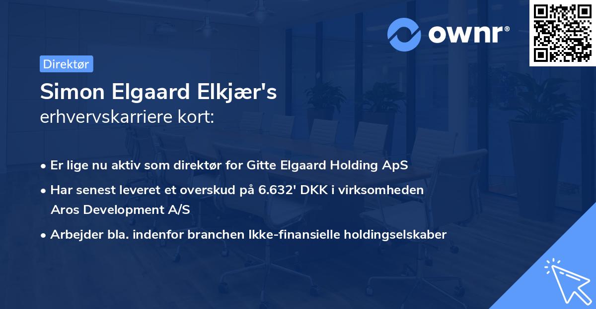 Simon Elgaard Elkjær's erhvervskarriere kort