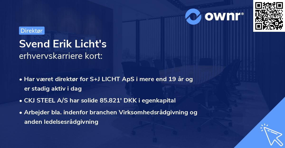Svend Erik Licht's erhvervskarriere kort
