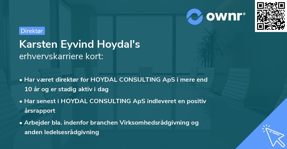 Karsten Eyvind Hoydal's erhvervskarriere kort