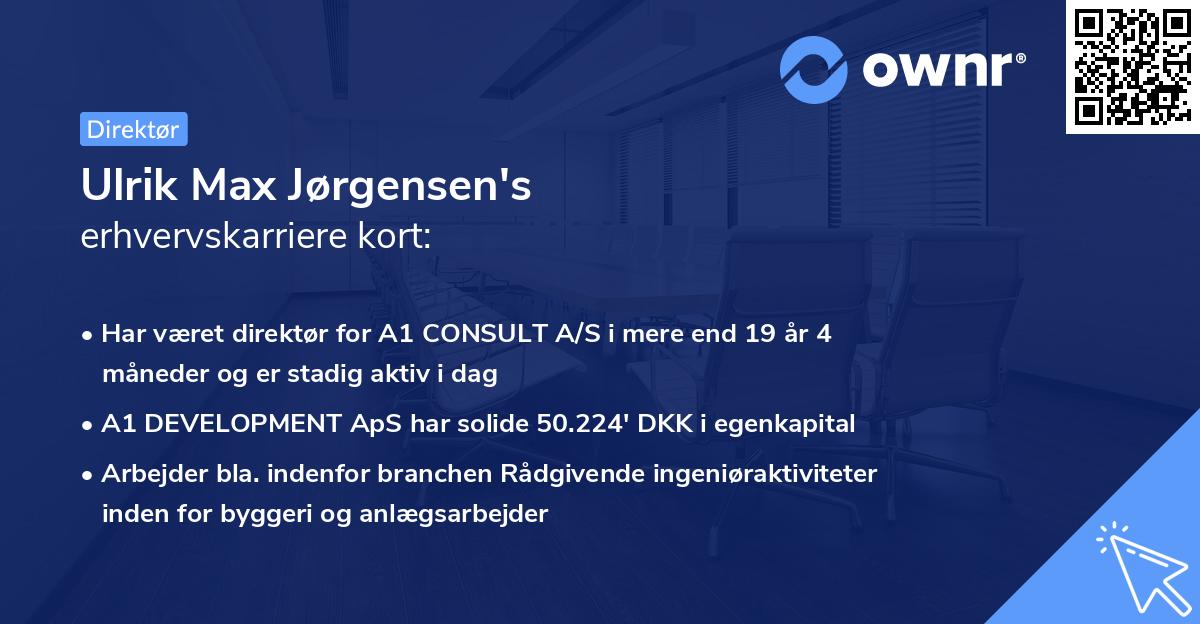 Ulrik Max Jørgensen's erhvervskarriere kort