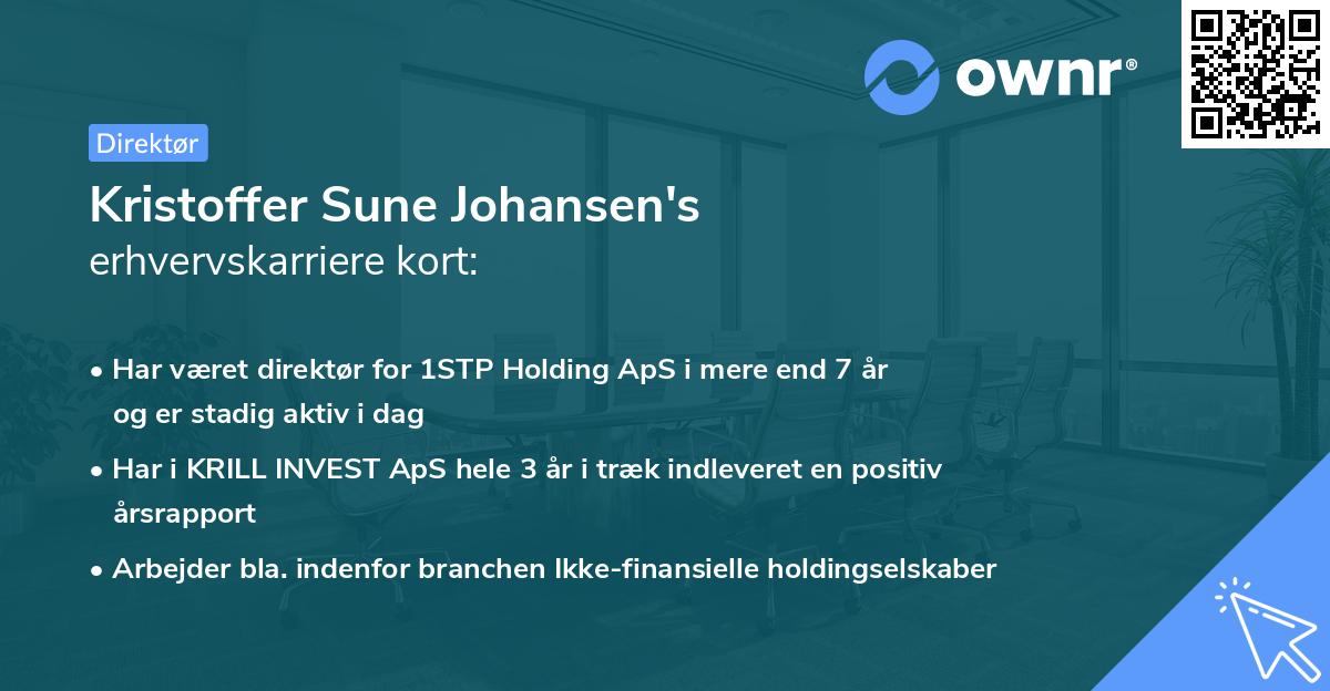Kristoffer Sune Johansen's erhvervskarriere kort