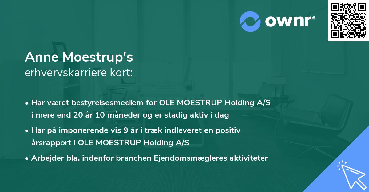 Anne Moestrup's erhvervskarriere kort