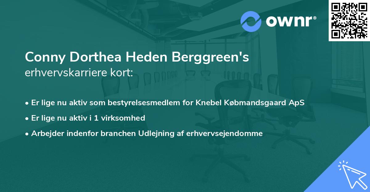 Conny Dorthea Heden Berggreen's erhvervskarriere kort