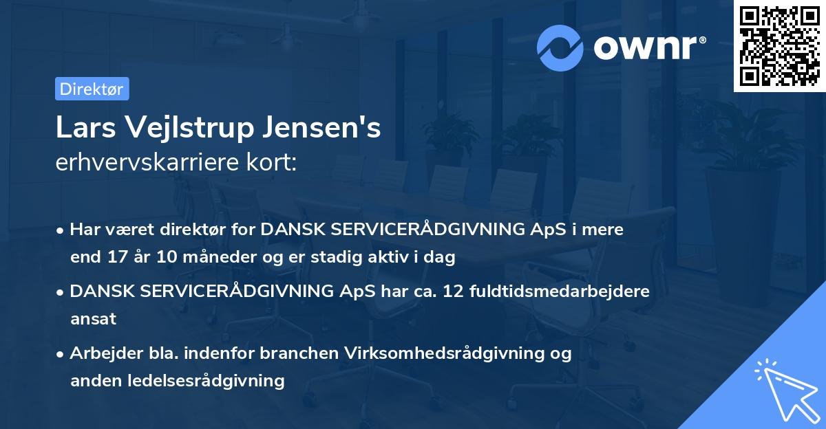 Lars Vejlstrup Jensen's erhvervskarriere kort