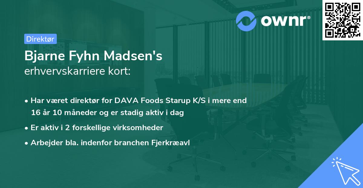 Bjarne Fyhn Madsen's erhvervskarriere kort