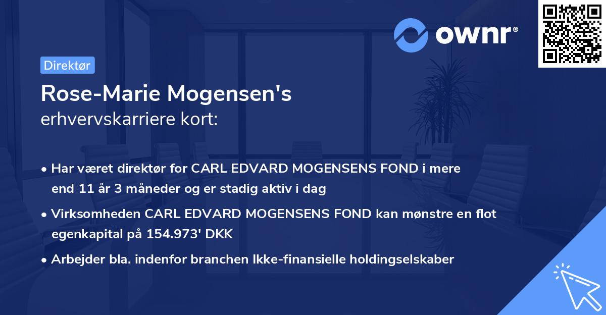 Rose-Marie Mogensen's erhvervskarriere kort