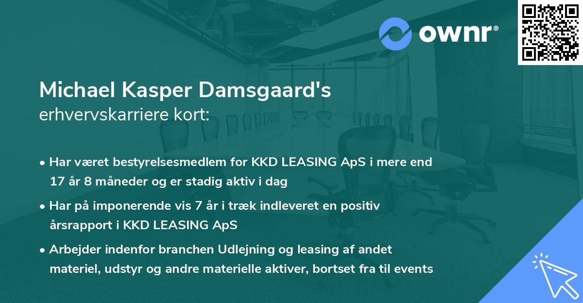 Michael Kasper Damsgaard's erhvervskarriere kort