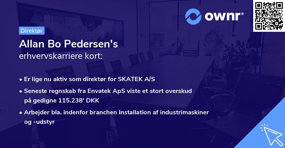 Allan Bo Pedersen's erhvervskarriere kort