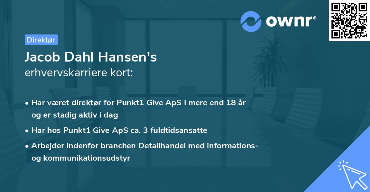 Jacob Dahl Hansen's erhvervskarriere kort