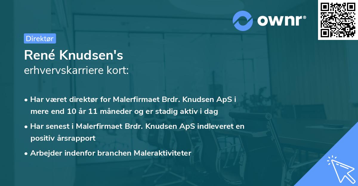 René Knudsen's erhvervskarriere kort