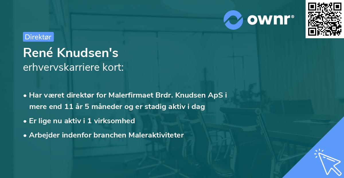 René Knudsen's erhvervskarriere kort