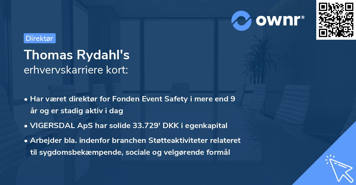 Thomas Rydahl's erhvervskarriere kort