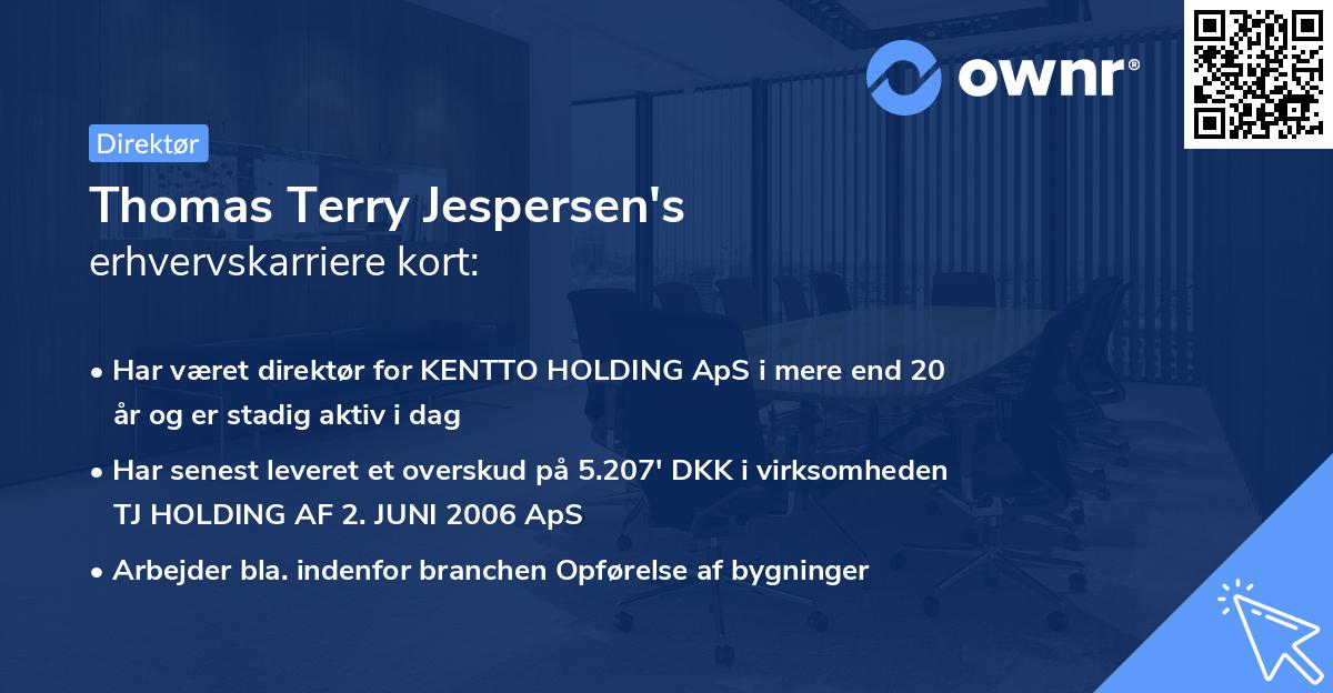 Thomas Terry Jespersen's erhvervskarriere kort