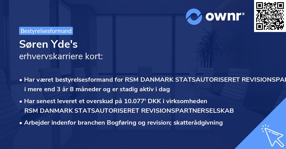 Søren Yde's erhvervskarriere kort