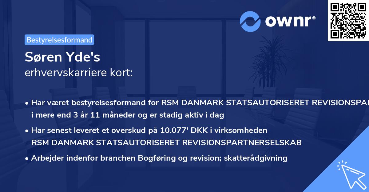 Søren Yde's erhvervskarriere kort
