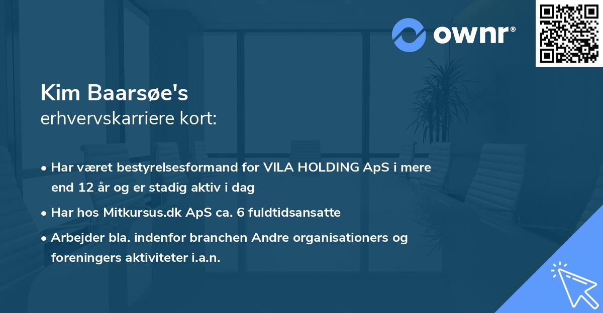Kim Baarsøe's erhvervskarriere kort