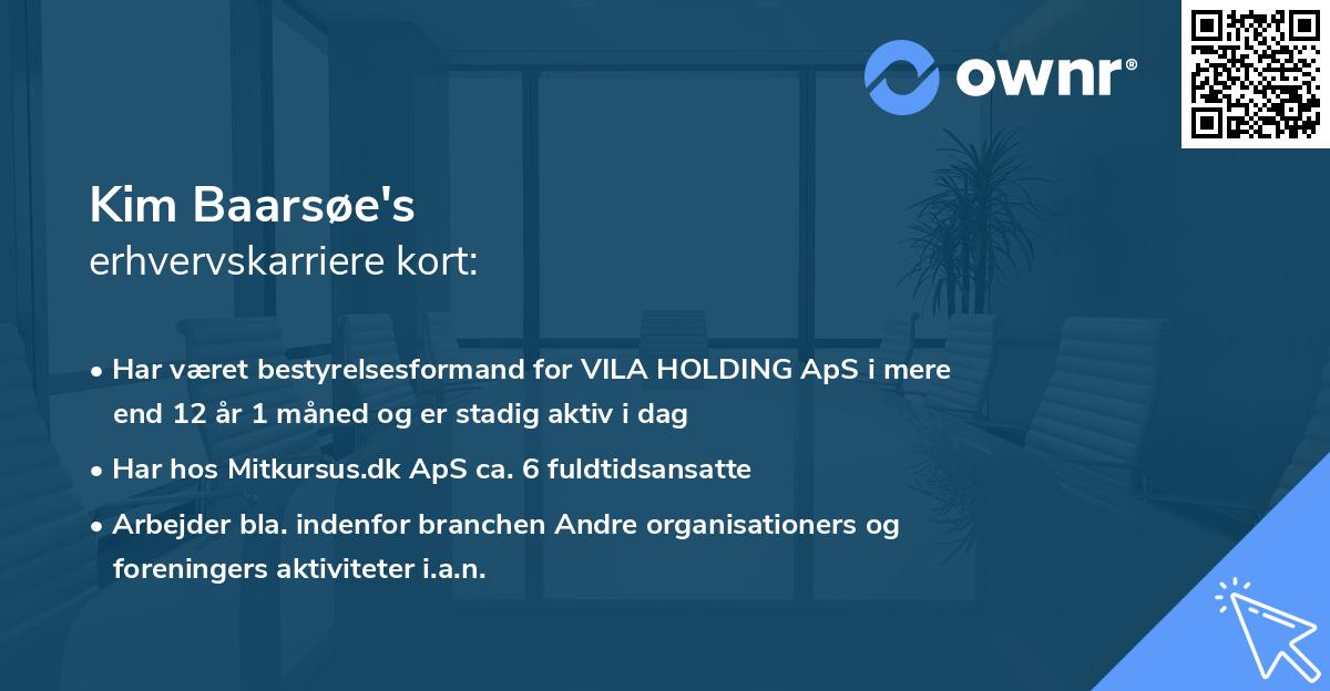 Kim Baarsøe's erhvervskarriere kort