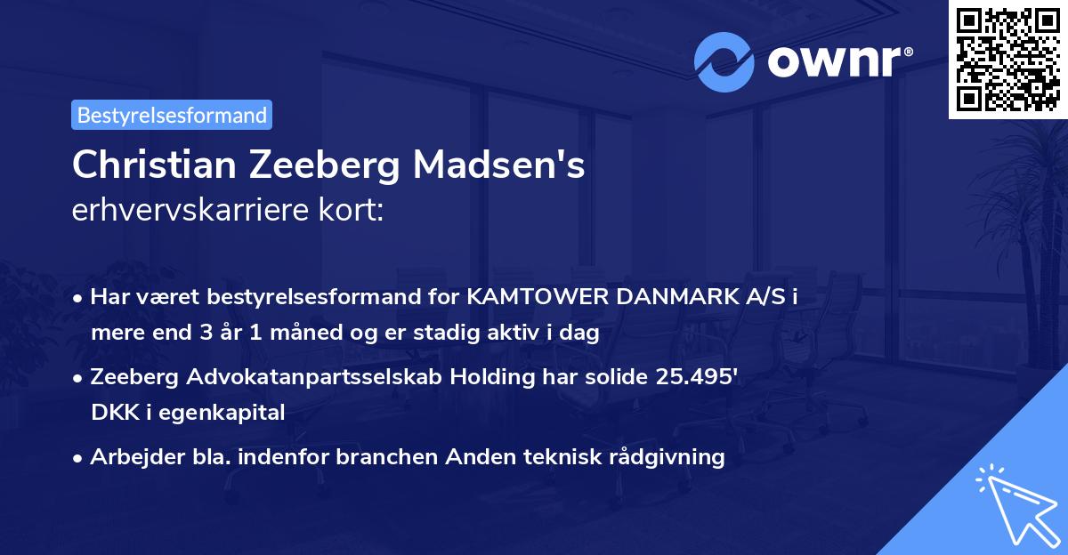 Christian Zeeberg Madsen's erhvervskarriere kort