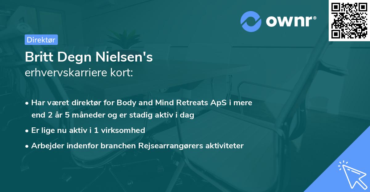 Britt Degn Nielsen's erhvervskarriere kort