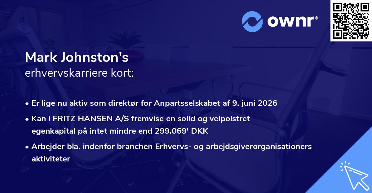 Mark Johnston's erhvervskarriere kort