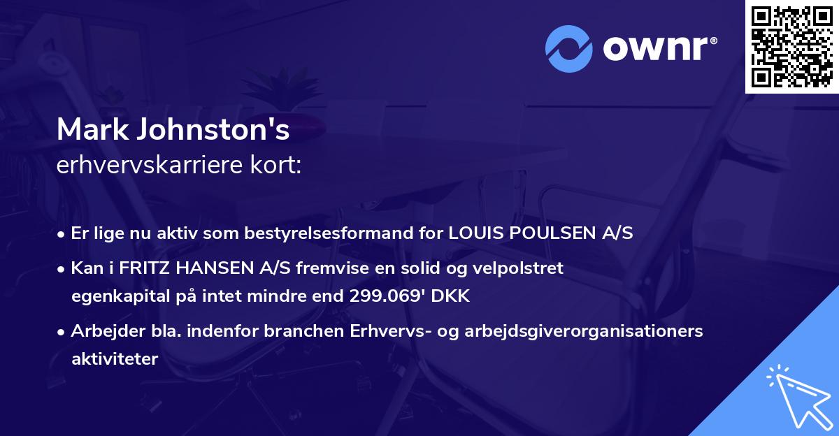 Mark Johnston's erhvervskarriere kort
