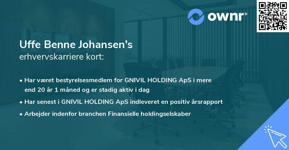 Uffe Benne Johansen's erhvervskarriere kort