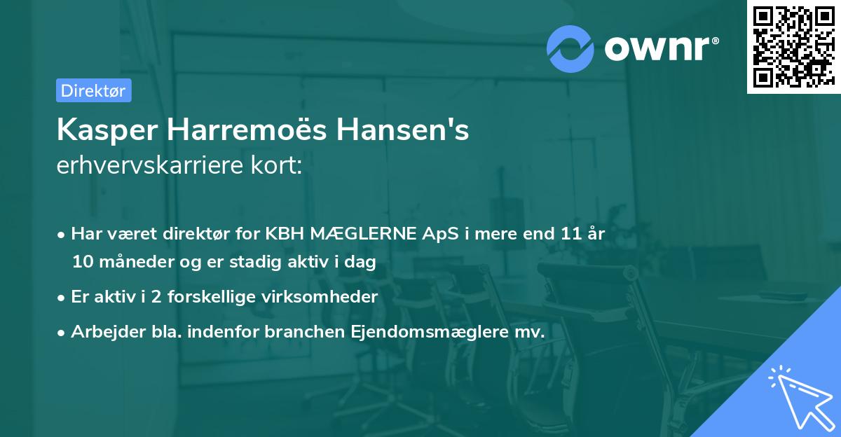 Kasper Harremoës Hansen's erhvervskarriere kort