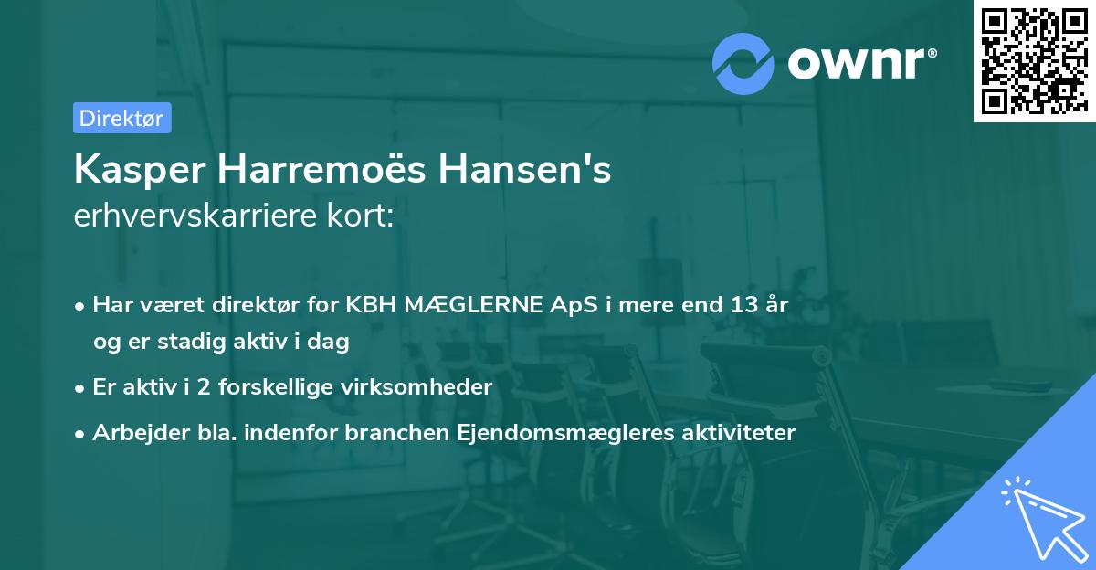 Kasper Harremoës Hansen's erhvervskarriere kort
