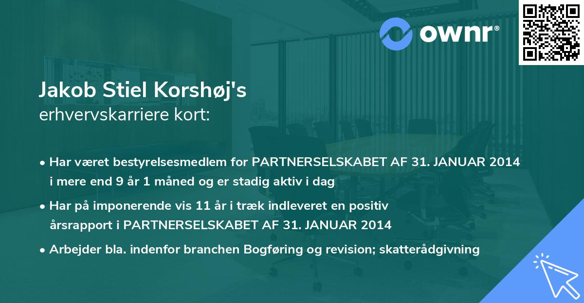 Jakob Stiel Korshøj's erhvervskarriere kort