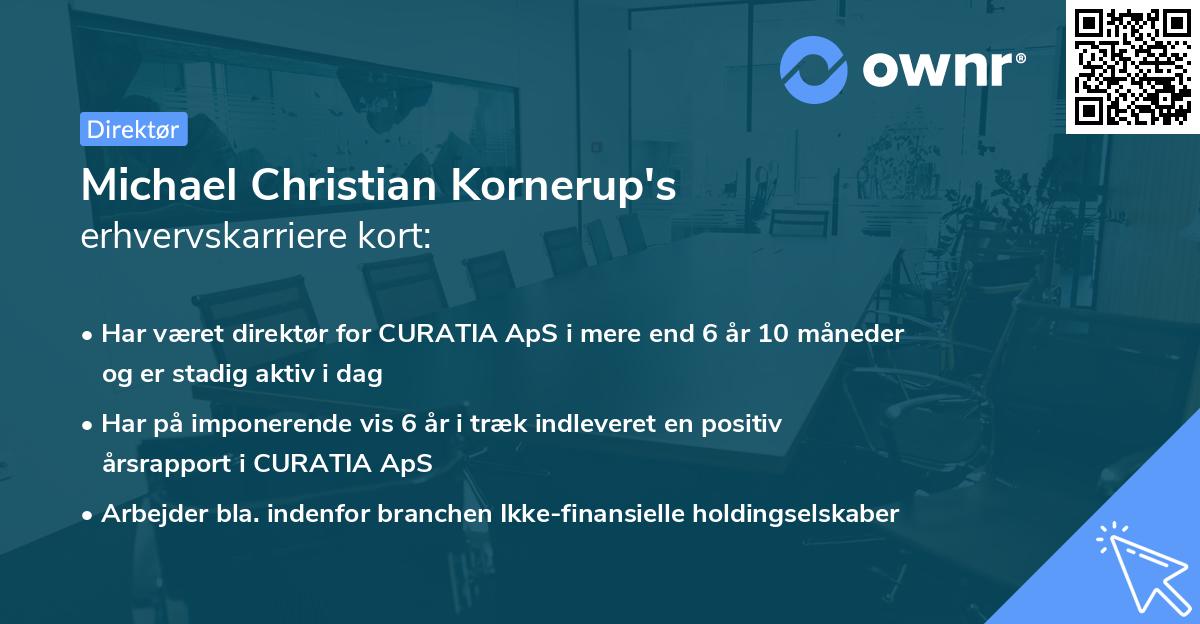 Michael Christian Kornerup's erhvervskarriere kort