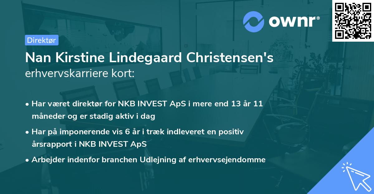 Nan Kirstine Lindegaard Christensen's erhvervskarriere kort