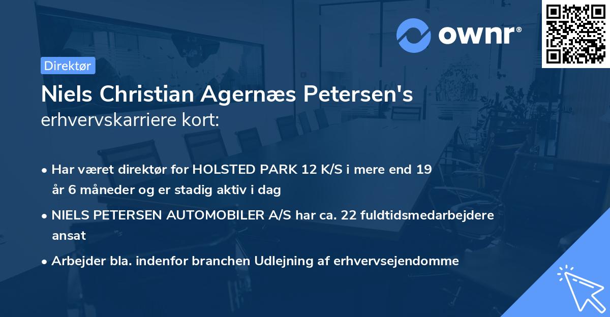 Niels Christian Agernæs Petersen's erhvervskarriere kort