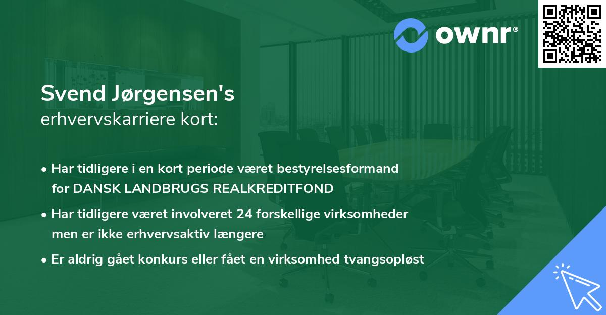 Svend Jørgensen's erhvervskarriere kort