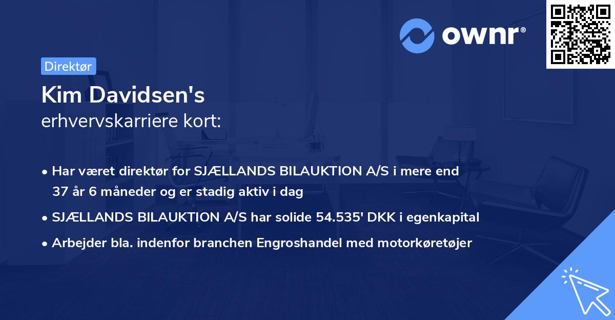 Kim Davidsen's erhvervskarriere kort
