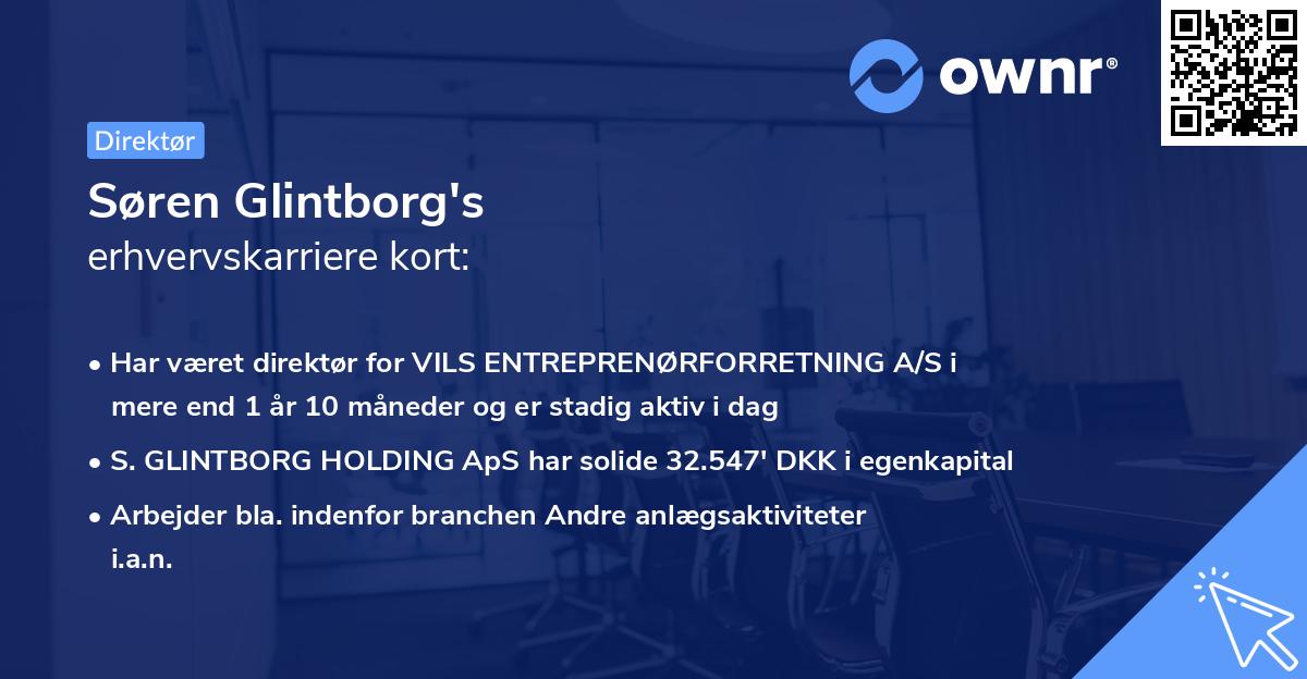 Søren Glintborg's erhvervskarriere kort