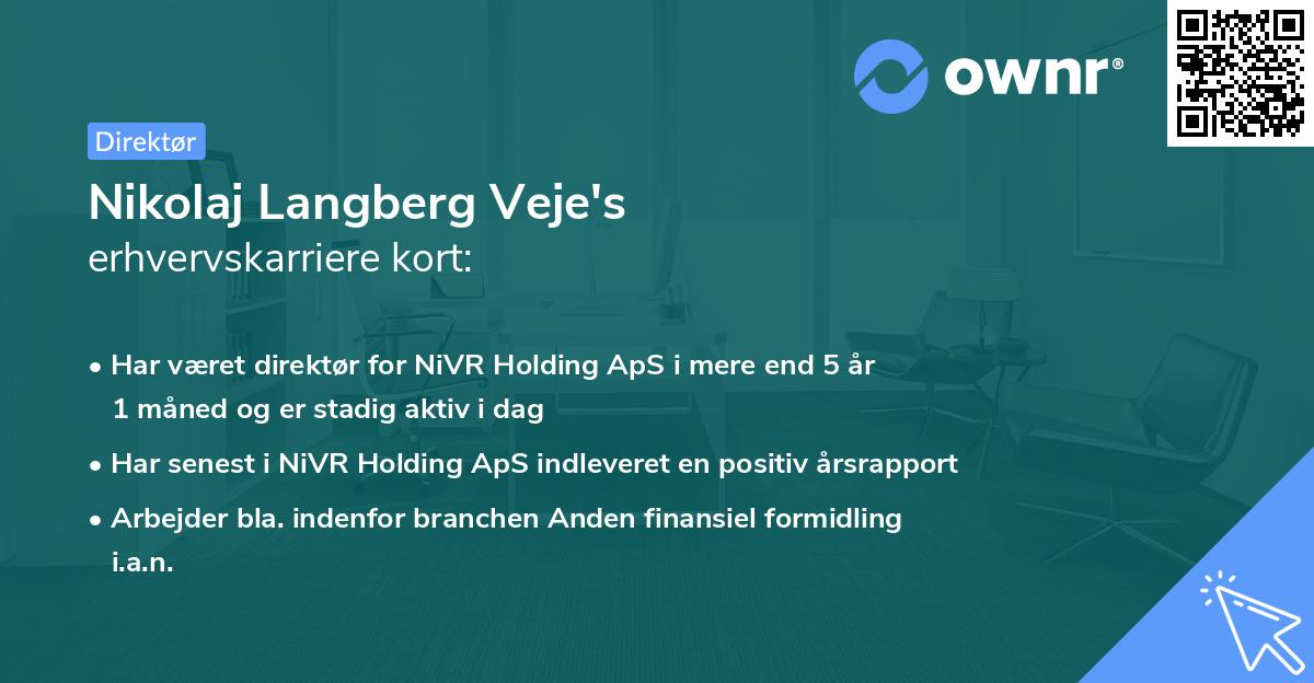 Nikolaj Langberg Veje's erhvervskarriere kort