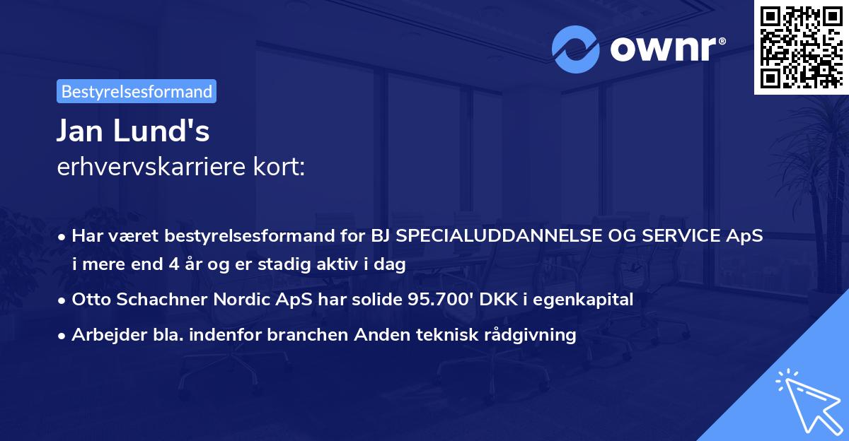 Jan Lund's erhvervskarriere kort