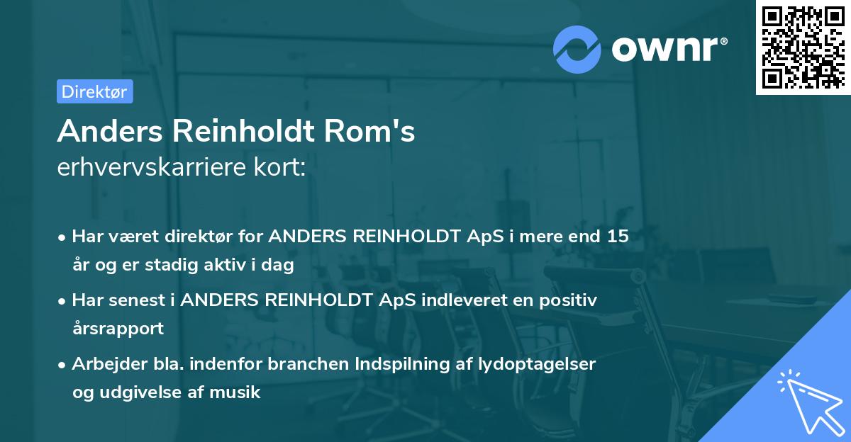 Anders Reinholdt Rom's erhvervskarriere kort