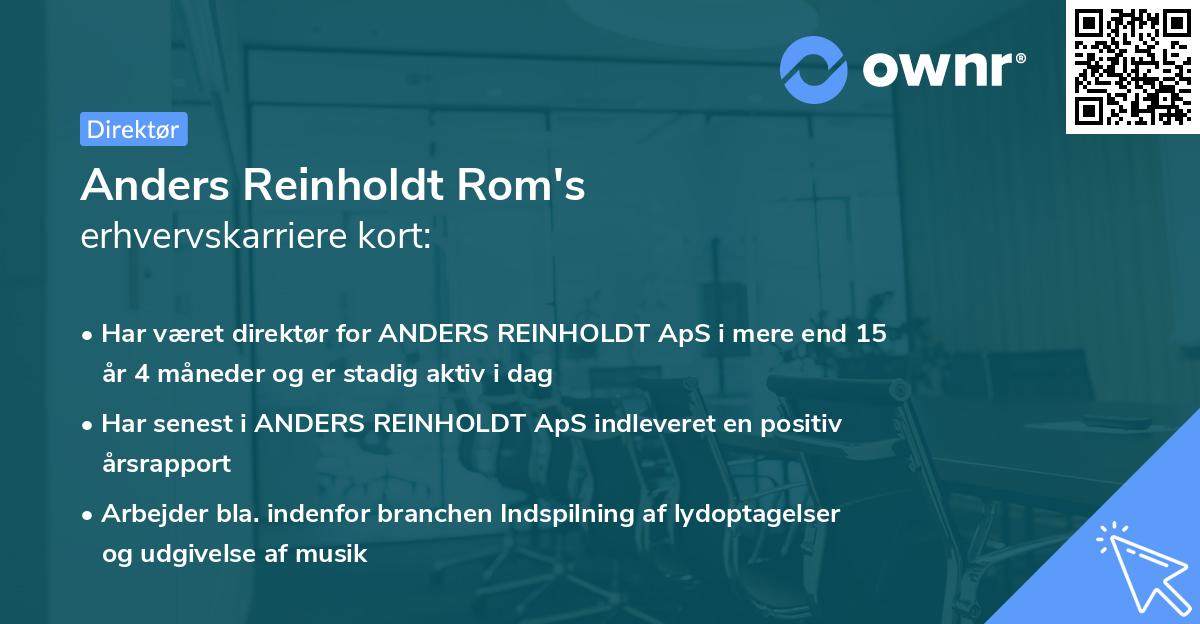 Anders Reinholdt Rom's erhvervskarriere kort