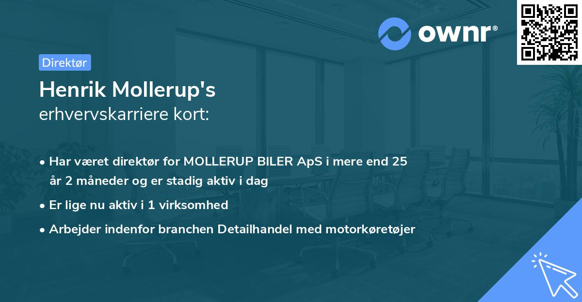 Henrik Mollerup's erhvervskarriere kort