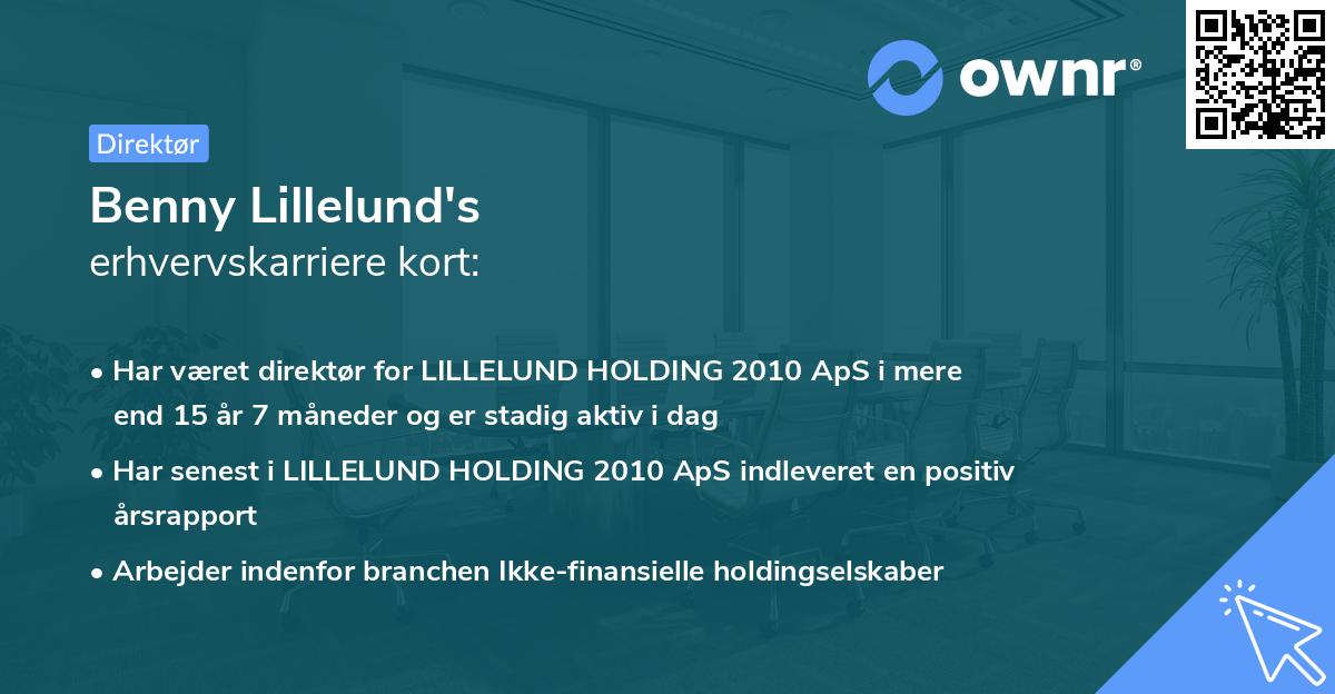 Benny Lillelund's erhvervskarriere kort