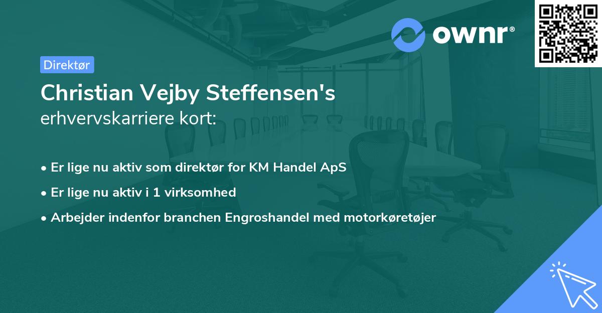 Christian Vejby Steffensen's erhvervskarriere kort