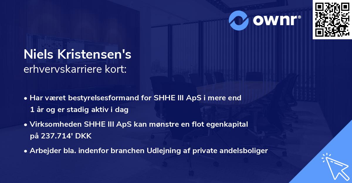 Niels Kristensen's erhvervskarriere kort