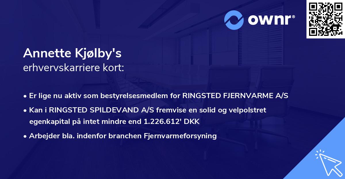 Annette Kjølby's erhvervskarriere kort