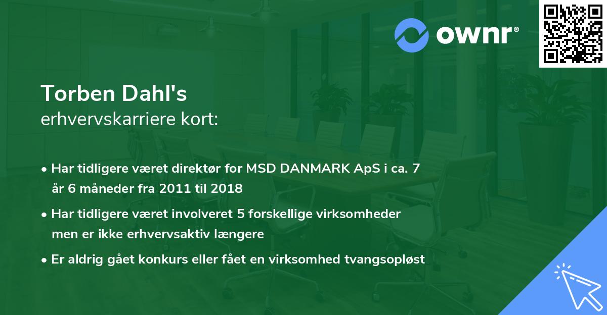 Torben Dahl's erhvervskarriere kort