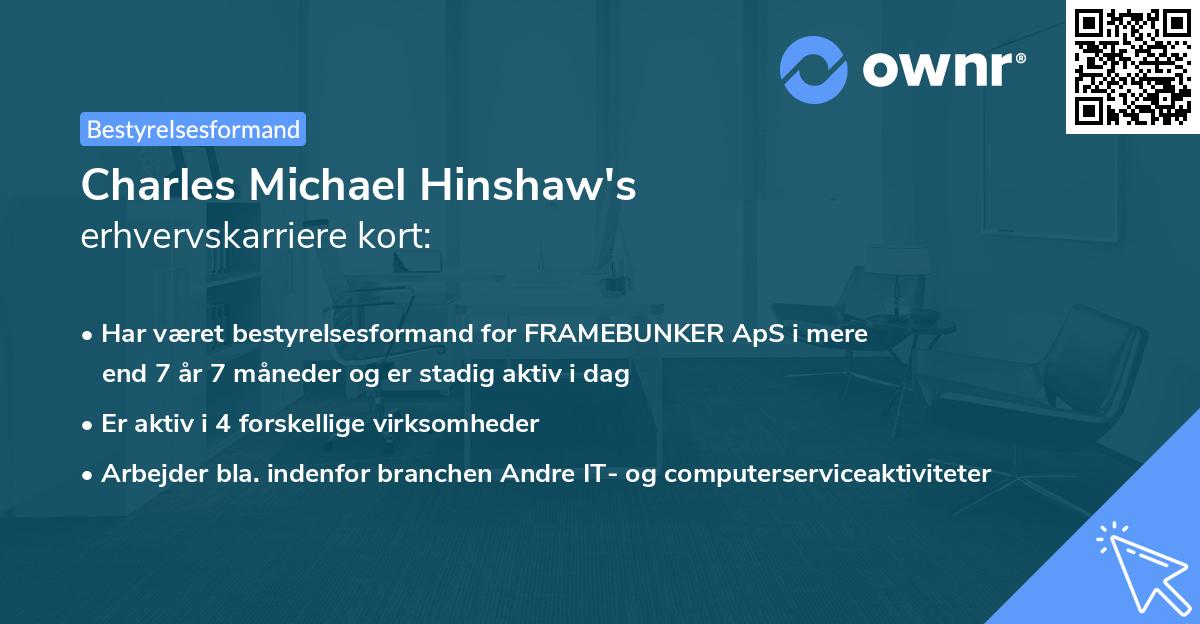 Charles Michael Hinshaw's erhvervskarriere kort