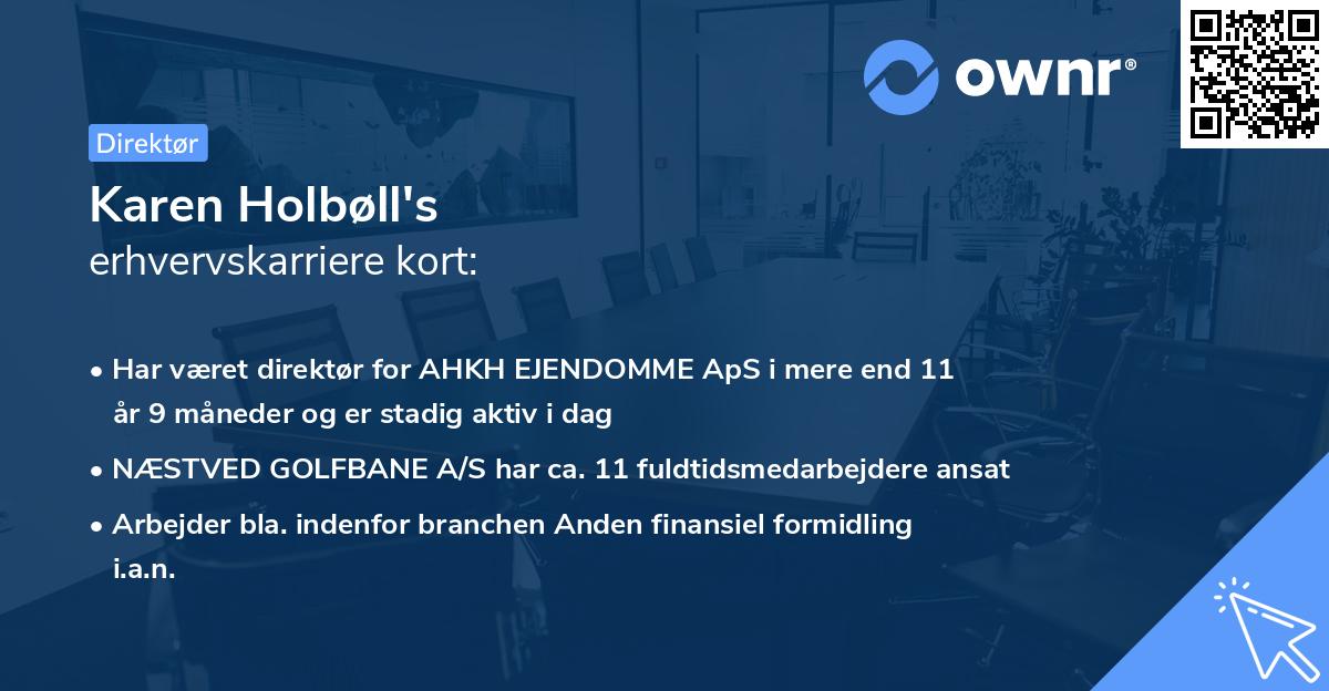 Karen Holbøll's erhvervskarriere kort