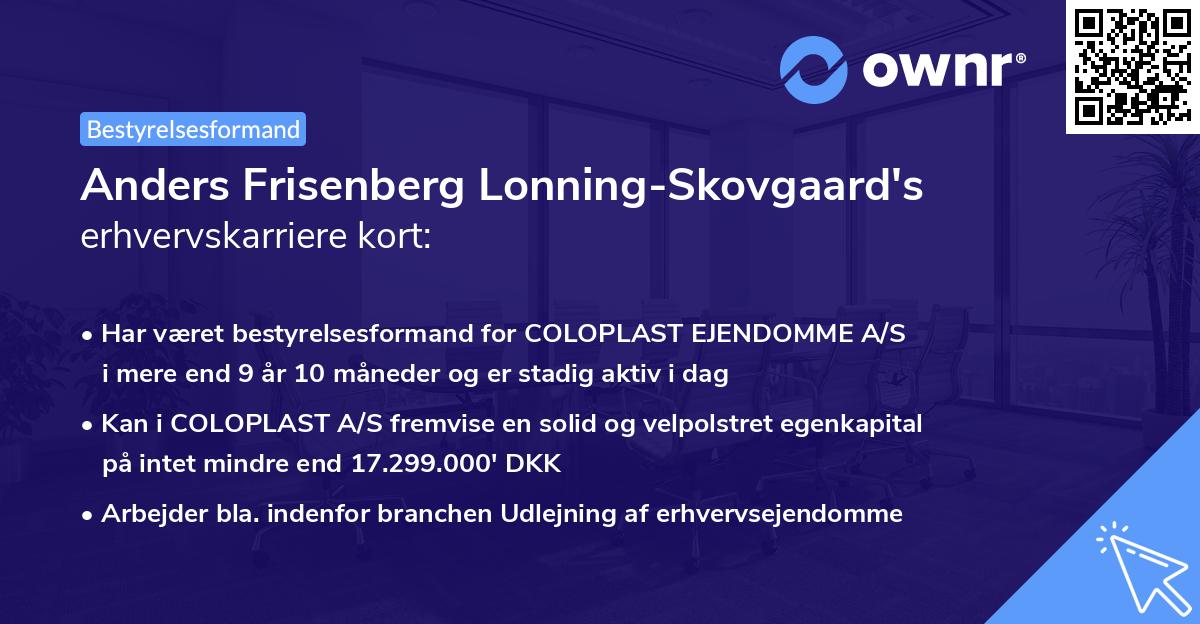 Anders Frisenberg Lonning-Skovgaard's erhvervskarriere kort